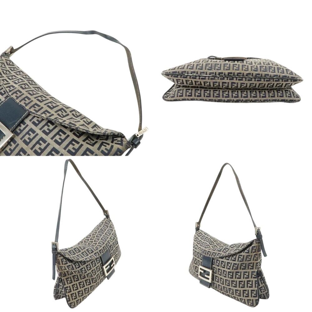 💎✨BEAUTIFUL✨💎Authentic FENDI Zucchino Mamma Baguette Shoulder Bag - Picture 9 of 10